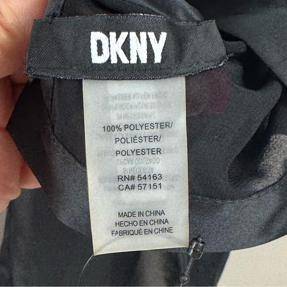 NWT DKNY Black Sleek shear trimmed Wrap scarf prom dressy fancy